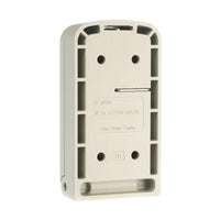 Beige rectangular plastic Supra C500 Pro key safe with four screw holes, a slot, and patent numbers visible on the surface, front view.