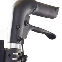 Handlebar grip with brake lever on Urathon Cirrus+ Lightweight 4 Wheel Rollator, close-up.