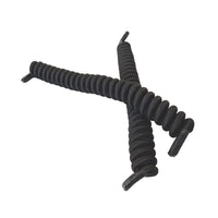 Performance Health Coiler Shoe Laces crossed on a white surface, top view.