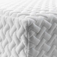 Cool Gel Adjustable Mattress by Opera Beds with geometric textured woven cover, close-up view.