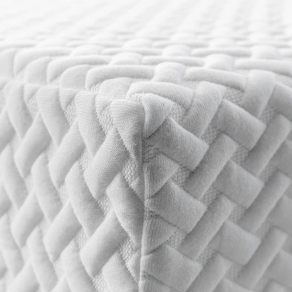 Cool Gel Adjustable Mattress by Opera Beds with geometric textured woven cover, close-up view.