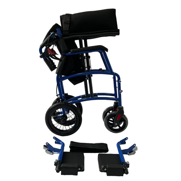 Dash Express Pro Wheelchair with folding backrest and detachable footrests, lightweight design, front view.