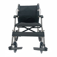 Dash Rehab Dash Express Pro Wheelchair with aluminium frame and folding backrest, front view on white background.