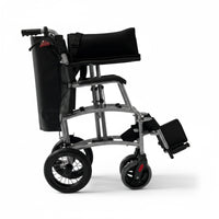 Dash Rehab Dash Express Pro Wheelchair, lightweight aluminium frame with footrests, side view against white background.
