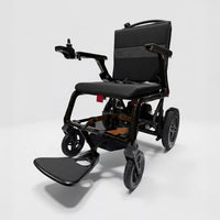 Dash Rehab Dash Lunar Powerchair with joystick control, footrest and padded seat on a white background, front view.
