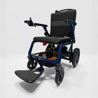 Dash Rehab Dash Lunar Powerchair with joystick control, padded seat and footrest on a plain white background, front angle.