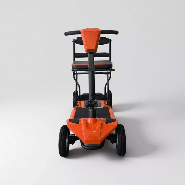 Dash Rehab Dash Z1 Scooter with black handles on a plain light grey background, front view.