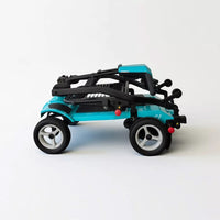 Dash Rehab Dash Z1 Scooter with large wheels and exposed frame, white background, side view.