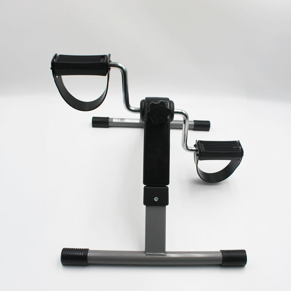 Drive Digital Pedal Exerciser with digital monitor, resistance control and straps for seated cycling or rehab, side view.
