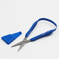 Easi-Grip Scissors 45mm Pointed with sharp blades and handle, includes blade cover, on white background, front view.