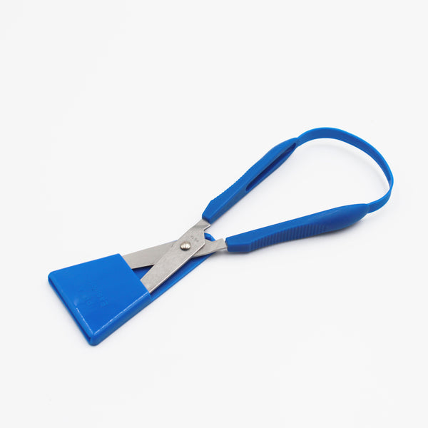 Easi-Grip Scissors 75mm Pointed with cover for safe use on a white background, front view.