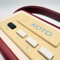 OER Easy Radio with power button and two numbered preset buttons, close-up view.