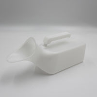 Homecraft Economy Female Urinal with handle, ergonomic design for healthcare, plain background, side view.