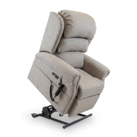 Repose Seating ErgoRise Dual Motor Tilt-In-Space Chair with tilt-in-space function and armrest control remote, front view.
