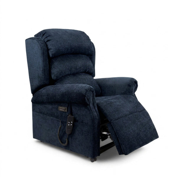 ErgoRise Dual Motor Tilt-In-Space Chair with adjustable lumbar, extended footrest and side remote, front view.