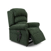 Repose Seating ErgoRise Dual Motor Tilt-In-Space Chair with adjustable lumbar support and remote, white background, front view.