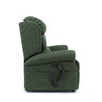 Repose Seating ErgoRise Dual Motor Tilt-In-Space Chair with adjustable lumbar support and remote control, side view.