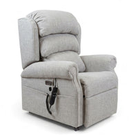 Repose Seating ErgoRise Dual Motor Tilt-In-Space Chair with padded cushions, adjustable headrest and remote control, front view.