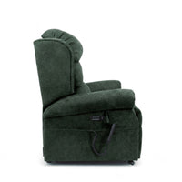 Repose Seating ErgoRise Dual Motor Tilt-In-Space Chair with adjustable headrest and remote, side view.