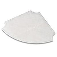 Fan-shaped Everyday Bath and Shower Mat by Homecraft with textured non-slip surface, flat lay view.
