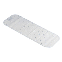 Homecraft Everyday Bath and Shower Mat, rectangular with blue dots, non-slip surface, rounded corners, top view.