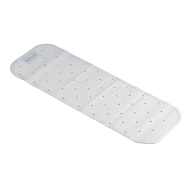 Homecraft Everyday Bath and Shower Mat, rectangular with blue dots, non-slip surface, rounded corners, top view.