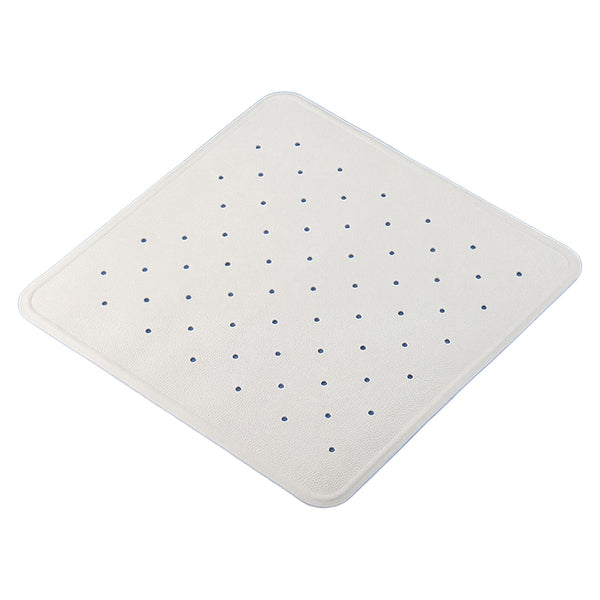Homecraft Everyday Bath and Shower Mat, square non-slip mat with rounded corners and evenly spaced small holes, top view.