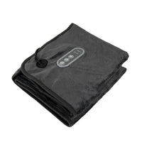 Lifemax Far Infrared Heated Lap Blanket, foldable with dual heat settings and wired multi-button controller, front view.