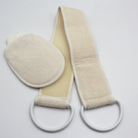 Homecraft Flannel Strap and Wash Mitt set for washing, both placed side by side on a white background, top view.