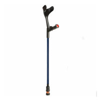 Flexyfoot Comfort Grip Open Cuff Crutch standing upright on white background, front view.
