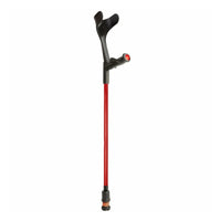 Flexyfoot Comfort Grip Open Cuff Crutch with black ergonomic handle and Flexyfoot ferrule, upright front view.