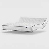 Opera Beds Gel 1000 Adjustable Mattress with quilted pattern, partially elevated, side view.