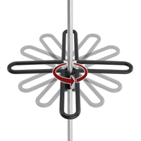 GRIPO Multi Grip Support Handle rotating around a GRIPO support pole with red arrow showing rotation direction, close-up view.