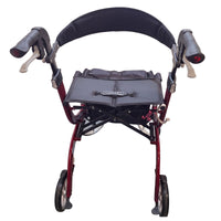 Integrity Aries Premium Rollator by Integrity Mobility Solutions, padded seat, backrest, adjustable handles, front view.
