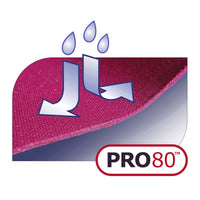 Care Designs Junior Tabard Bib PRO80 with water droplets, showing waterproof and washable features, front view.