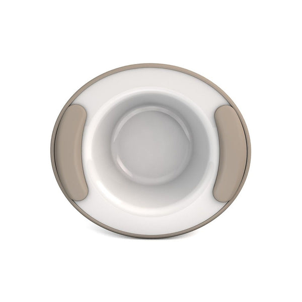 ORNAMIN Keep Warm Bowl with oval grips and non-slip base, top view.