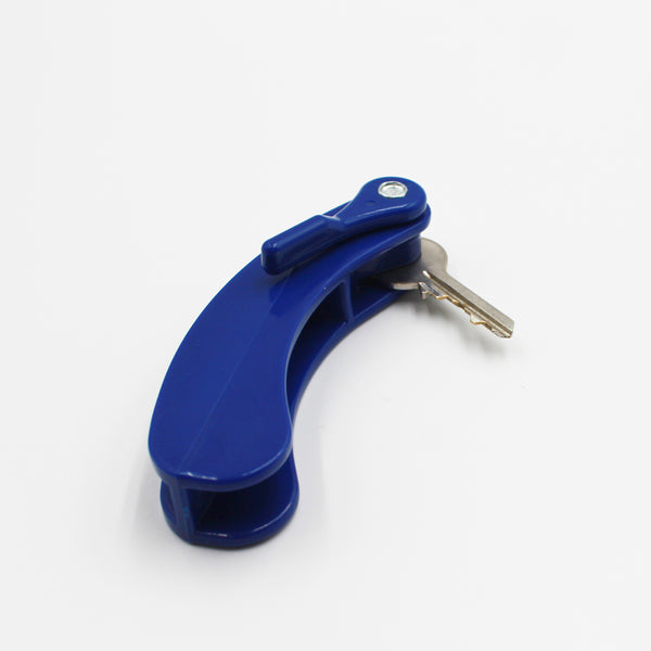 Homecraft Key Turner for two keys, plastic handle with comfort grip and attached metal key, white background, front view.