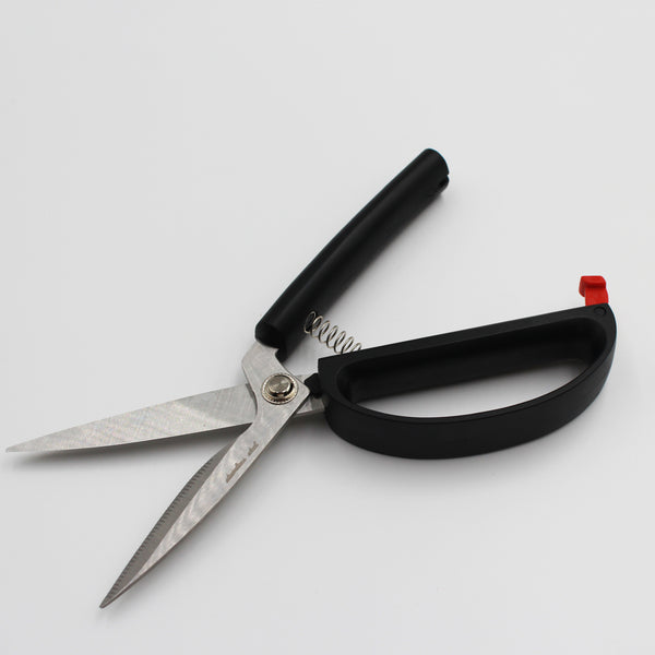 Easi-Grip Kitchen Shears with ergonomic handle and stainless steel blades on a white background, front view.