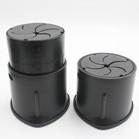 Langham SureGrip Furniture Raisers with petal-slot lids, stacked together on a plain white background, front view.
