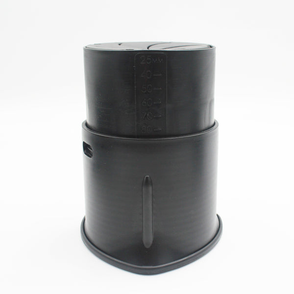 Langham SureGrip Furniture Raisers with mm markings, placed in matching holders, close-up view.