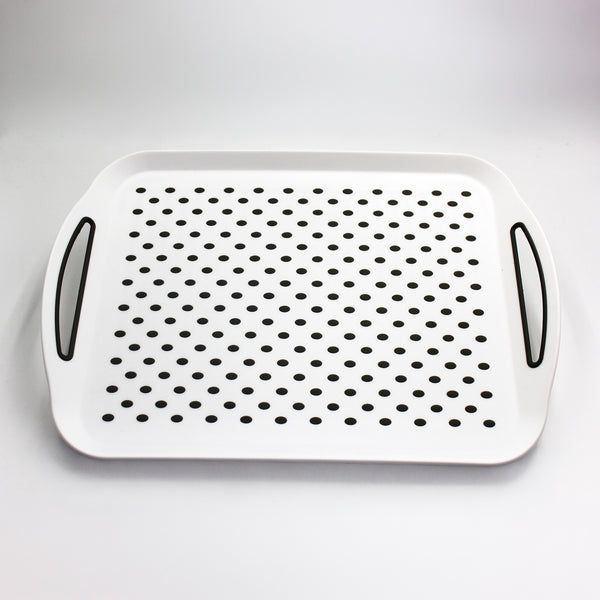 Lightweight Able2 Stayput Anti-Slip Tray with handles, high grip surface, and evenly spaced round holes, top view.