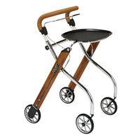 Lets Go Indoor Rollator - Walnut on a white background