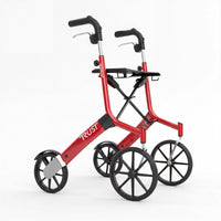 Trust Care Let’s Go Out Rollator with black handles and large wheels on a white background, front angle.