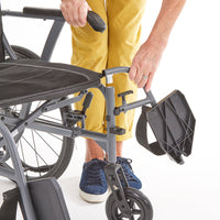 Magnelite Lightweight Wheelchair removeable footrest close up