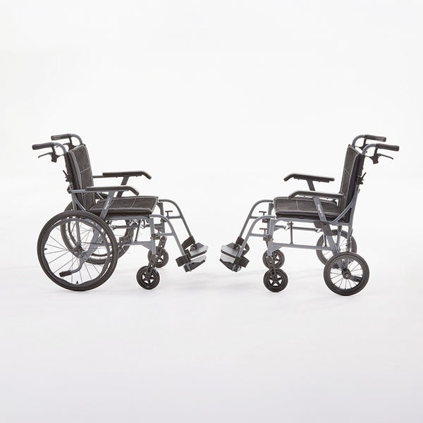 Magnelite Lightweight Wheelchair showing both variants facing eachother