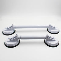 Drive medium adjustable suction cup grab bars placed parallel on a white background, front view.