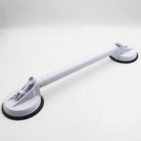 Drive adjustable grab bar with two round suction cups for shower support, medium size, front view.