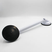 Drive adjustable suction cup grab bar for shower support on a white background, side view.
