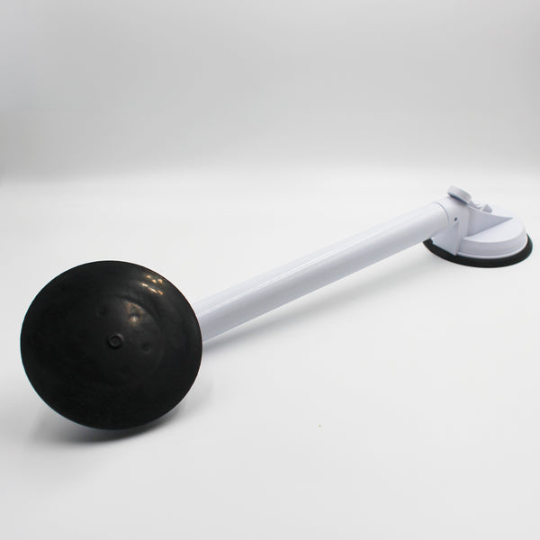 Drive adjustable suction cup grab bar for shower support on a white background, side view.