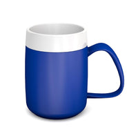 ORNAMIN Mug with Internal Cone, white rim and handle on plain background, side view.